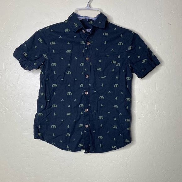 Arizona Jean Co Boys Button Down Collar Shirt Black Size Small - Picture 2 of 7